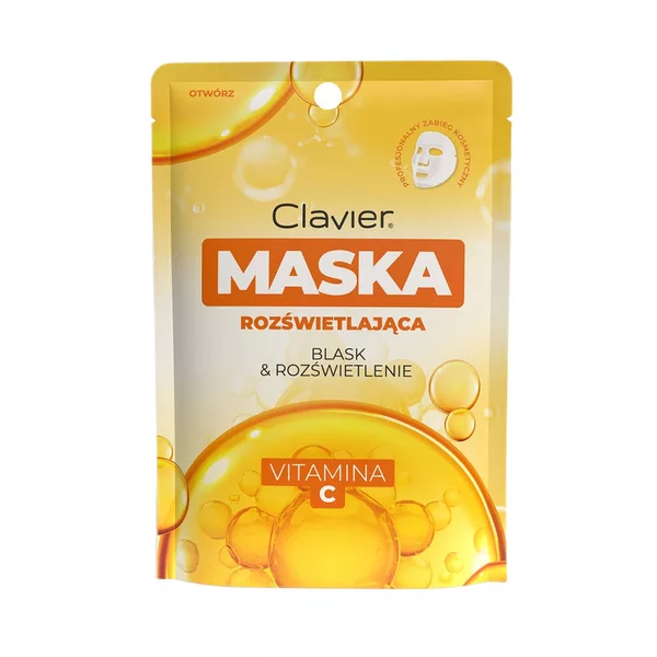 Clavier Maska rozświetlająca w płachcie z witaminą C 25ml