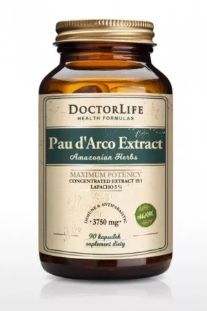 Doctor Life Pau d'Arco Extract ekstrakt z kory wewnętrznej 3750mg suplement diety 90 kapsułek