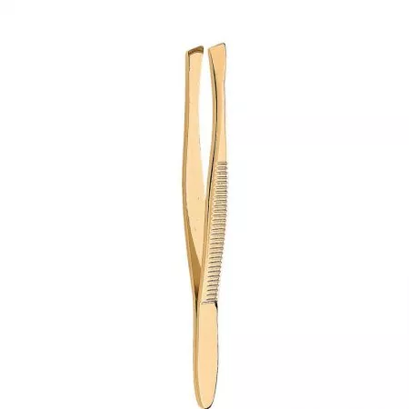 Donegal Pęseta kosmetyczna ukośna złota 1092