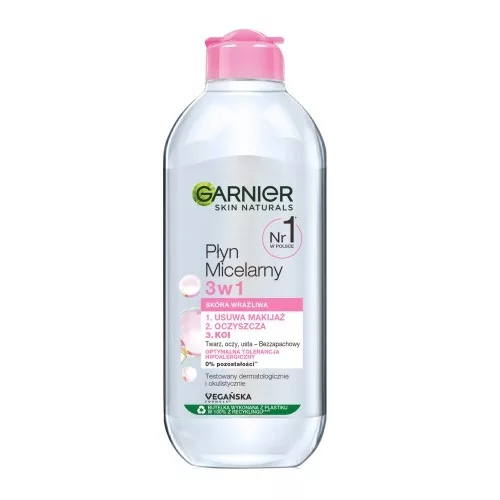Garnier Skin Naturals Płyn Micelarny 3w1 dla skóry wrażliwej 400ml
