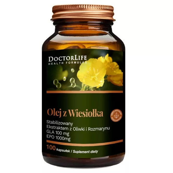 Doctor Life Olej z wiesiołka 1300mg suplement diety 100 kapsułek