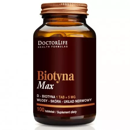 Doctor Life Biotyna Max D-Biotyna 5mg suplement diety 100 tabletek