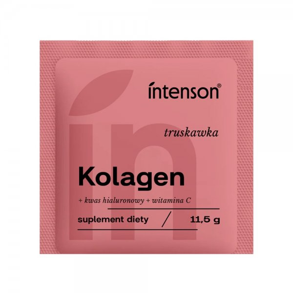 Intenson Kolagen + Witamina C + Kwas Hialuronowy suplement diety Truskawka 11.5g