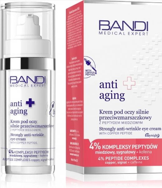 Bandi Medical Expert anti aging, krem pod oczy silnie przeciwzmarszkowy z peptydem miedziowym, 30ml
