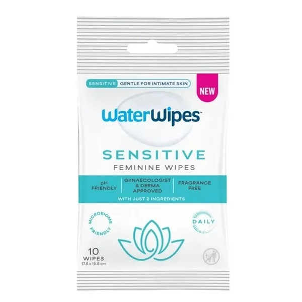 WaterWipes Sensitive Feminine Wipes chusteczki do higieny intymnej dla skóry wrażliwej 10szt.