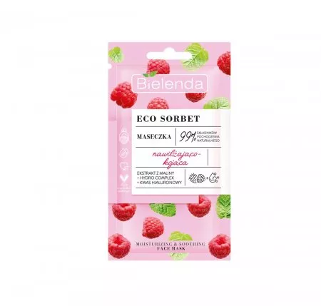 Bielenda Eco Sorbet Malina - Maseczka - Nawilżająco-kojąca, 8g