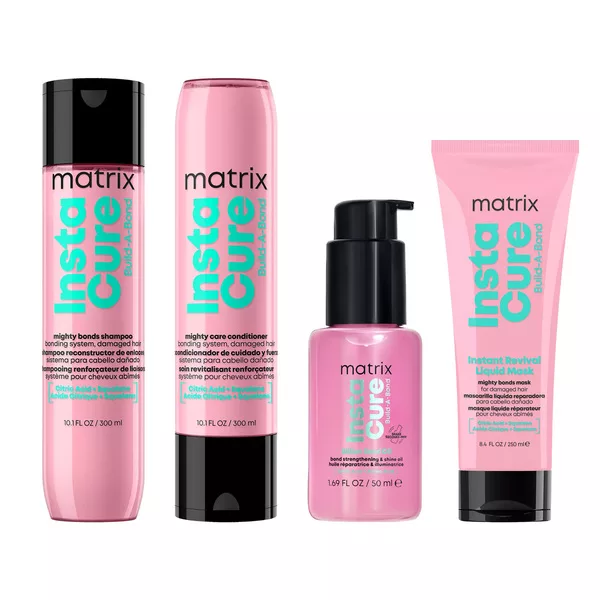 Matrix Instacure Build-A-Bond, zestaw odbudowujący do włosów zniszczonych, szampon + odżywka + maska + olejek