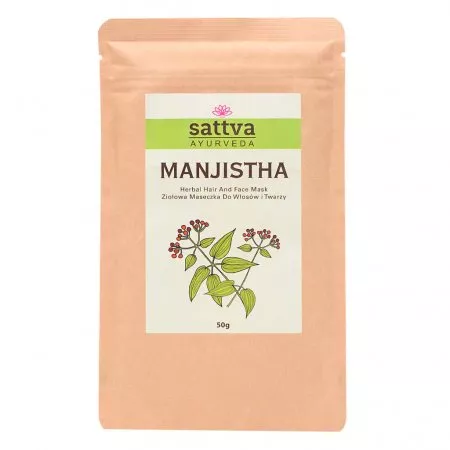 Sattva Manjistha ziołowa maseczka do włosów i twarzy 50g