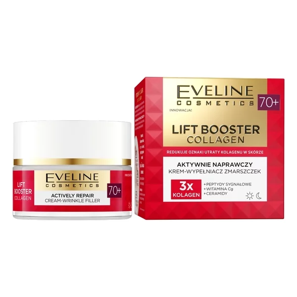 Eveline Cosmetics Lift Booster Collagen aktywnie naprawczy krem-wypełniacz zmarszczek 70+ 50ml