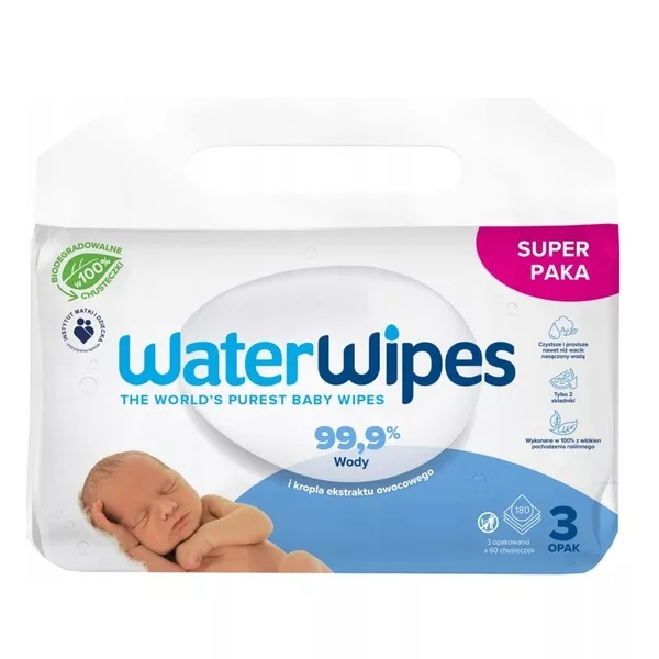 WaterWipes BIO chusteczki nawilżane dla dzieci 3x60szt.