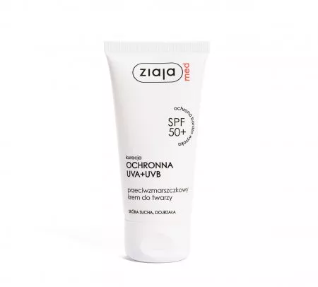 Ziaja Med Kuracja ochronna, SPF 50+ przeciwzmarszczkowy krem do twarzy, 50ml