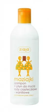 Ziaja Maziajki, szampon+płyn do mycia dla dzieci, Lody ciasteczkowo-waniliowe, 400ml