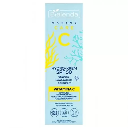 Bielenda C Marine Care, hydro-krem głęboko nawilżająco-ochronny SPF 50, 40ml