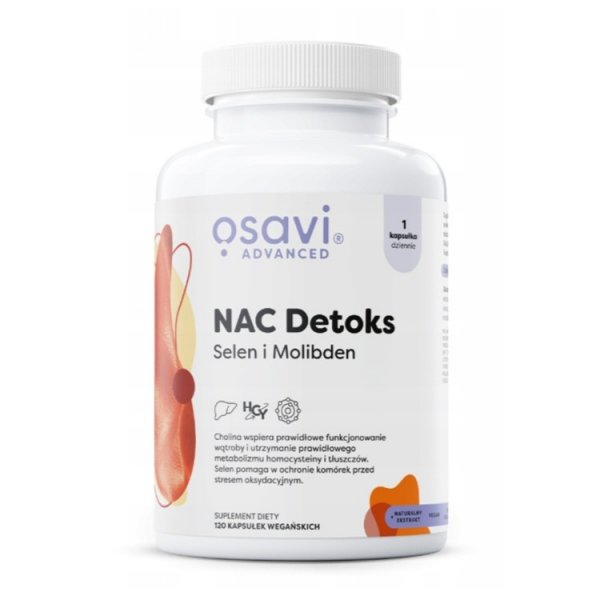 Osavi NAC Detoks Selen i Molibden suplement diety 120 kapsułek