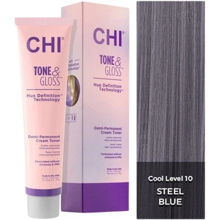 CHI Tone & Gloss, toner do włosów, Steel Blue, 85g