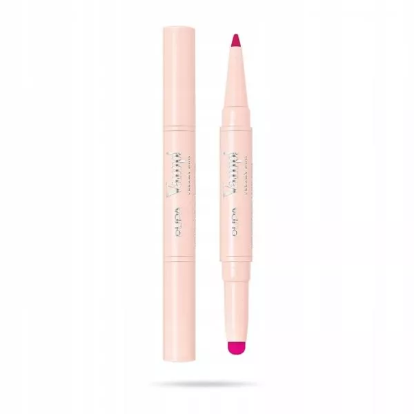 PUPA Vamp! Creamy Duo, pomadka i konturówka do ust, Flamingu Fuchsia, 0,8+0,2g