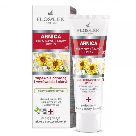 FlosLek Arnica krem nawilżający SPF15 do skóry naczynkowej 50ml