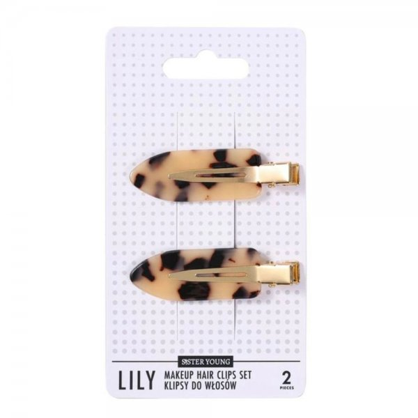 Sister Young Lily klipsy do włosów do makijażu Light Leopard Print 2szt