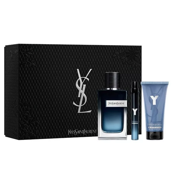 Yves Saint Laurent Y Pour Homme zestaw woda perfumowana spray 100ml + woda perfumowana spray 10ml + żel pod prysznic 50ml (M)