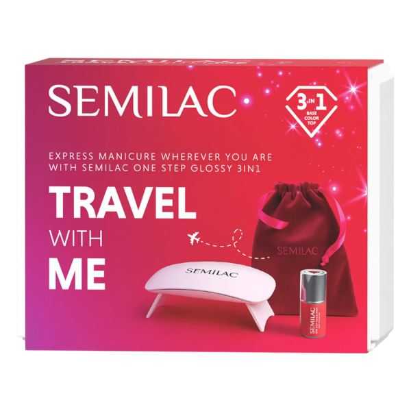 Semilac Travel with Me Set, zestaw prezentowy na start do robienia paznokci