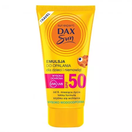 Dax Sun Emulsja do opalania dla dzieci i niemowląt SPF50 Travel 50ml