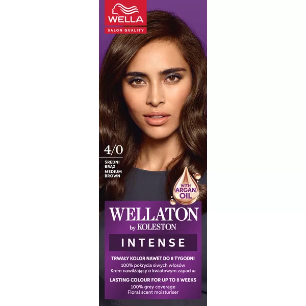Wella Wellaton, farba do włosów, Średni Brąz, 4/0, 100ml