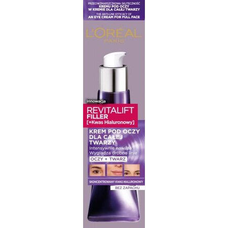 L'Oreal Paris Revitalift Filler Krem pod oczy dla całej twarzy, 30ml