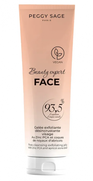 Peggy Sage Beauty Expert Face, żel złuszczający do twarzy z cynkiem PCA i łupinami pestek moreli, 100ml