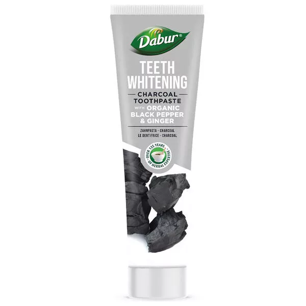 Dabur Teeth Whitening Charcoal Toothpaste wybielająca węglowa pasta do zębów z Pieprzem i Imbirem 100ml