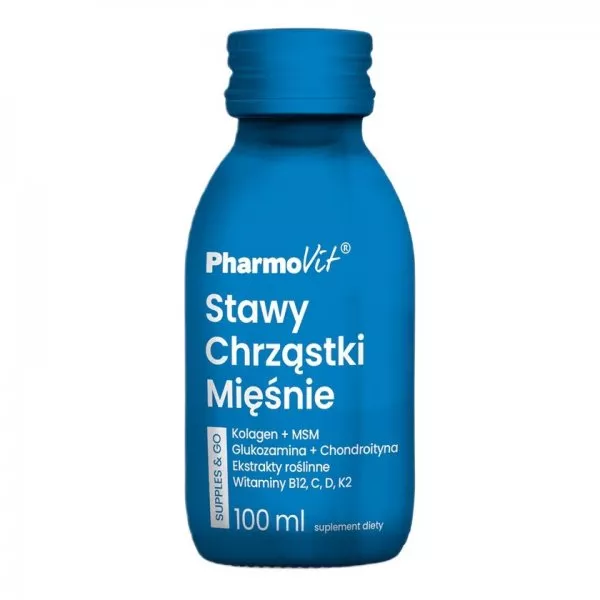 Pharmovit Stawy Chrząstki Mięśnie Supples & Go suplement diety w płynie 100ml