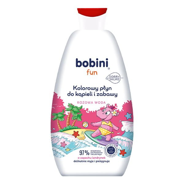 Bobini Fun kolorowy płyn do kapieli i zabawy dla dzieci Różowa Woda 500ml