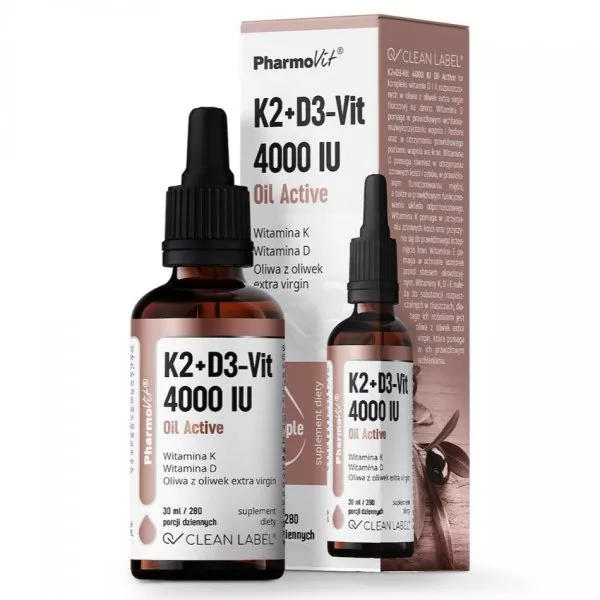 Pharmovit K2+D3-Vit 4000 IU Oil Active suplement diety w kroplach 30ml