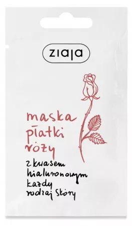 Ziaja Płatki Róży, maseczka do twarzy z kwasem hialuronowym, 7ml