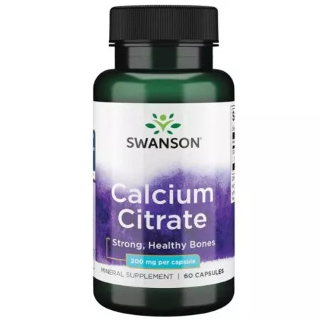 Swanson Cytrynian wapnia 200mg 60 kaps