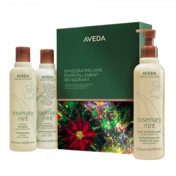 Aveda Invigorating Awe zestaw szampon do włosów 250ml + odżywka do włosów 250ml + żel do mycia ciała i rąk 250ml