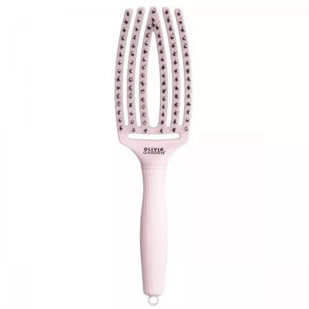 Olivia Garden Fingerbrush Combo, szczotka z włosiem dzika, średnia, różowa