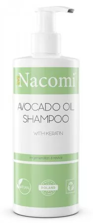 Nacomi, szampon do włosów z olejem avocado i keratyną, 250ml