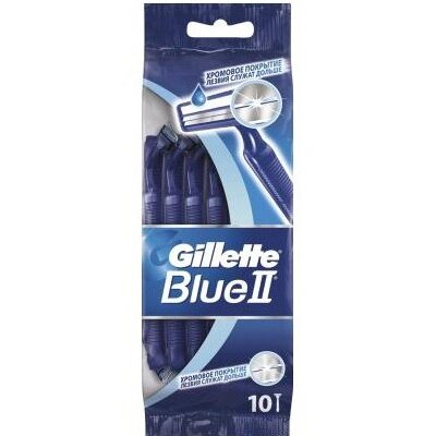 Gillette Blue II Chromium jednorazowe maszynki do golenia dla mężczyzn 10szt