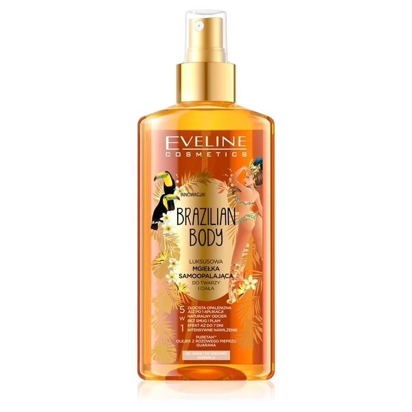 Eveline Brazilian Body, luksusowa mgiełka samoopoalająca 5w1, jasna i średnia karnacja, 150ml