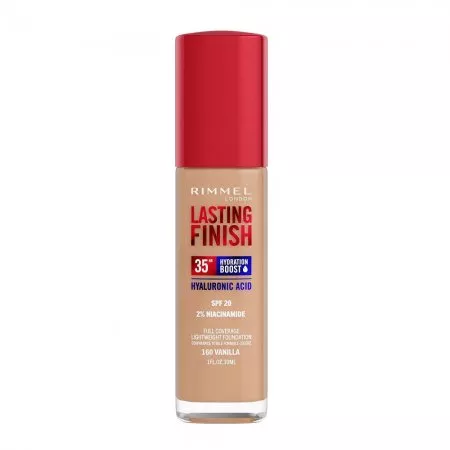 Rimmel Lasting Finish 35H silnie nawilżający i długotrwale kryjący podkład do twarzy z filtrem SPF20 160 Vanilia 30ml