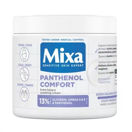 Mixa Panthenol Comfort kojący krem do twarzy dłoni i ciała 400ml