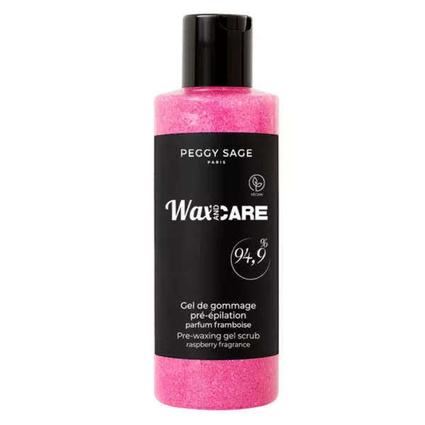 Peggy Sage, żel peelingujący przed depilacją o zapachu malin, 250ml