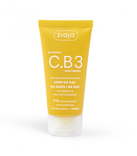 Ziaja Witamina C.B3 Niacynamid Naturalnie Nawilżamy, krem do rąk na dzień i na noc, 50ml