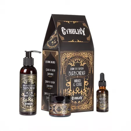 Cyrulicy Burboneska, zestaw prezentowy kosmetyków do brody, olejek + szampon + balsam