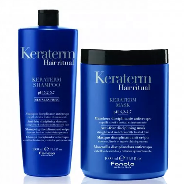 Fanola Keraterm, zestaw XL wygładzający do włosów, szampon + maska