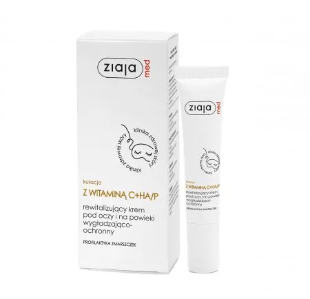 Ziaja Med Kuracja ochronna z witaminą C, ha/p rewitalizujący krem pod oczy i na powieki wygładzająco-ochronny, 15ml