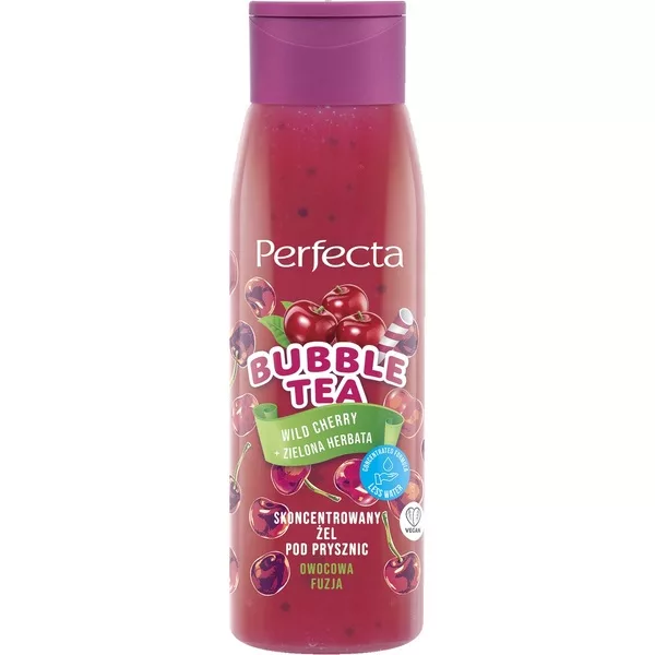 Perfecta Bubble Tea skoncentrowany żel pod prysznic Wild Cherry + Zielona Herbata 400ml - data ważności (7.2026)