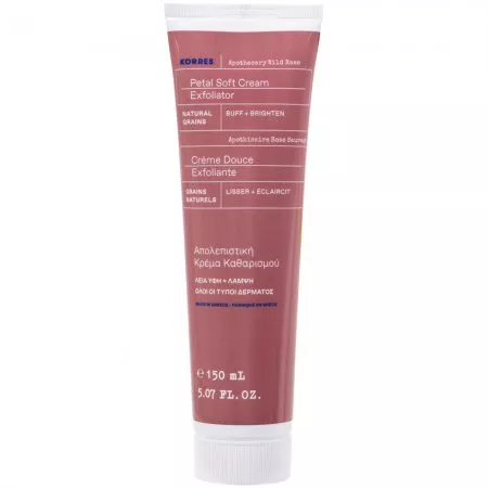 Korres Korres Apothecary Wild Rose delikatnie złuszczający krem do mycia twarzy z olejkiem z dzikiej róży 150ml