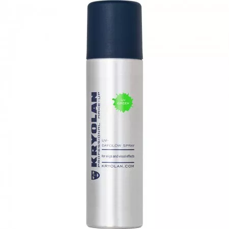 Kryolan UV Dayglow, koloryzujący spray do włosów z efektem fluorescencji, 150ml, GREEN