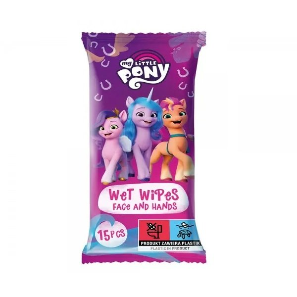 My Little Pony Chusteczki nawilżane do twarzy i rąk dla dzieci Truskawka 15szt.